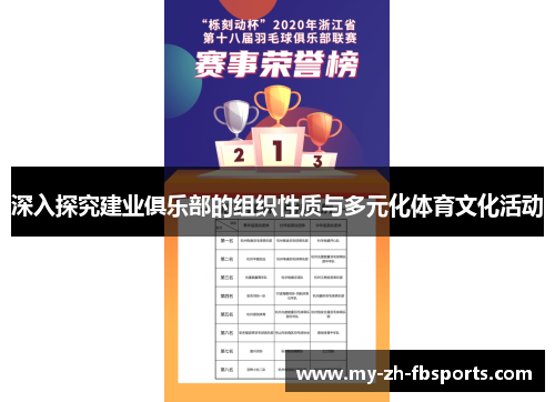 深入探究建业俱乐部的组织性质与多元化体育文化活动 深入探究建业俱乐部的组织性质与多元化体育文化活动