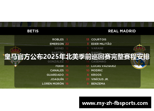 皇马官方公布2025年北美季前巡回赛完整赛程安排 皇马官方公布2025年北美季前巡回赛完整赛程安排